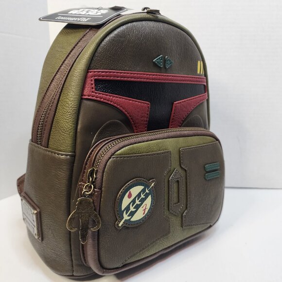 Disney Loungefly Mini Backpack - Star Wars Boba Fett Cosplay Mini Backpack NEW! - Picture 9 of 12